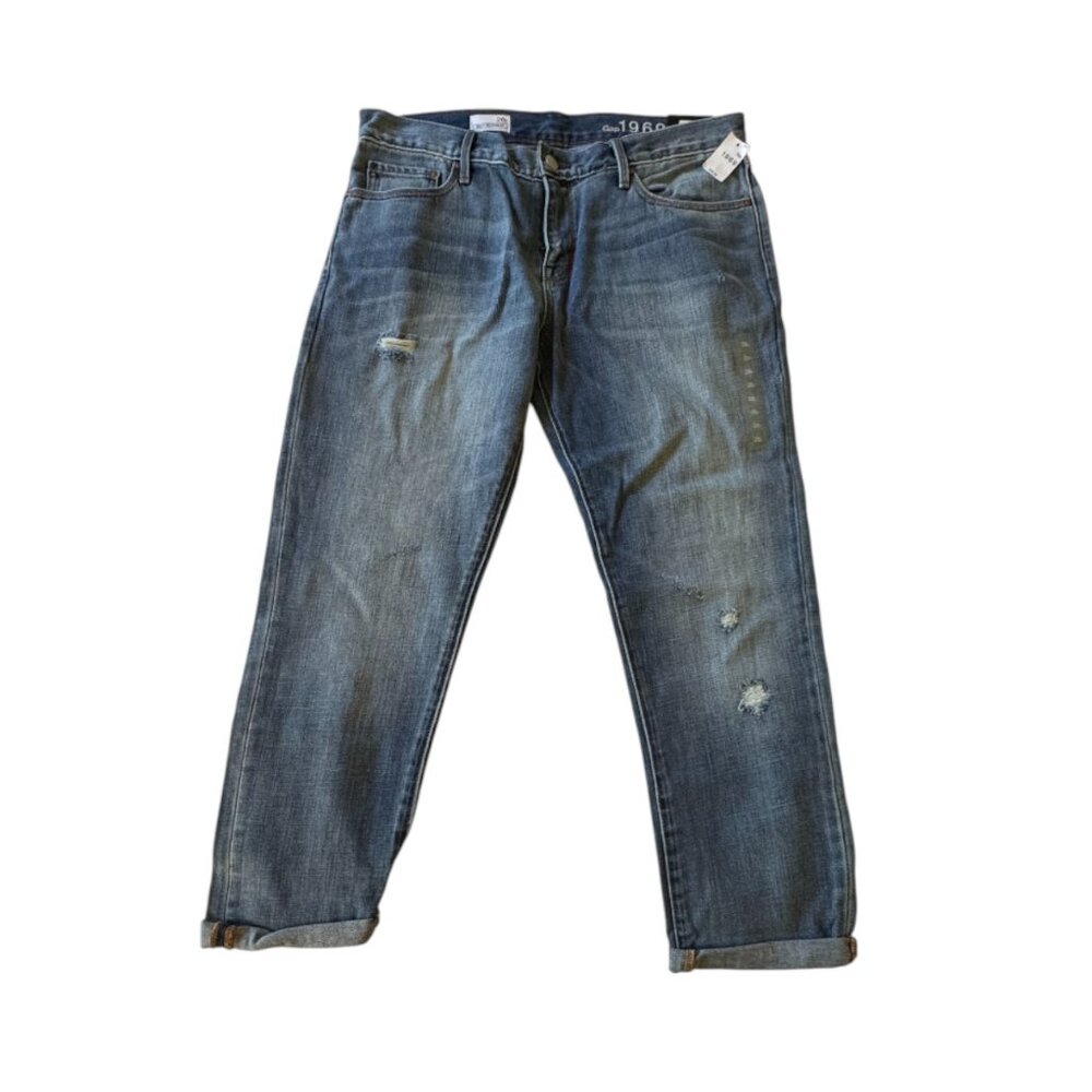 NWT Gap Jeans Style Sexy BoyFriend Size 28r with Darker Wash Blue Jeans